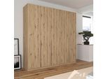 Drehtürenschrank OTTO HOME "Kleiderschrank Schrank Garderobe AGORDO Schlafzimmer", braun (eiche artisan), B:226cm H:229cm T:54cm, Holzwerkstoff, Schränke, Drehtürenschrank, durchdachte Innenausstattung, in 8 Breiten und 2 Höhen MADE IN GERMANY