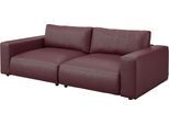 Big-Sofa MUSTERRING "LUCIA Mega Sofa, hoher Sitzkomfort, Breite 252cm, Kontrastnaht", rot (cherry puro), B:252cm H:81cm T:124cm, Flachgewebe FLORIS (100% Polyester);Flachgewebe VALMONT (60% Baumwolle/ 40% Leinen);Microfaser CRONA (100% Polyester), Sofas, Big-Sofa, in vielen Qualitäten und 4 unterschiedlichen Nähten, 2,5-Sitzer
