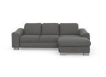 Ecksofa SIT & MORE "Dundee L-Form", grau, B:264cm H:86cm T:175cm, Sofas, Ecksofa, mit Federkern und Edelstahlfüßen, wahlweise mit Kopfteilverstellung