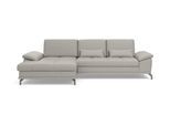 Ecksofa OTTO HOME "Costello L-Form, Sitztiefen- & Armteilverstellung, 3 Nierenkissen", grau (hellgrau), B:301cm H:89cm T:176cm, Luxus-Microfaser (90% Polyester, 10% Polyamid);Samtoptik (100% Polyester), Sofas, Ecksofa, optional Schlaffunktion & Stauraum, Federkern