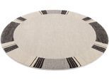 Teppich OCI DIE TEPPICHMARKE "CASTLE FLORA, auch als Läufer und Rund", grau, H:20mm Ø:160cm, Polypropylen (PP), Teppiche, Teppich, dichter Frisé Kurzflor, farbiger Bordüre, Wohnzimmer, Schlafzimmer