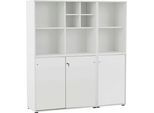 Aktenschrank SCHILDMEYER "Serie 400, Büromöbel-Set-5-tlg., Made in Germany", weiß, B:151,1cm H:167,2cm T:41cm, Holzwerkstoff, Schränke, Aktenschrank, Solide Verarbeitung - Dieses Produkt ist in Deutschland gefertigt