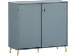 Aktenschrank SCHILDMEYER "Serie 500, Aktenschrank, Made in Germany, B: 100 cm", blau (fjord), B:100cm H:92,6cm T:41cm, FSC-zertifizierter Holzwerkstoff, Schränke, Aktenschrank, Solide Verarbeitung - Dieses Produkt ist in Deutschland gefertigt