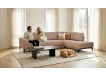 Ecksofa OTTO HOME "Xander, L-Form", braun (cinnamon), B:289cm H:85cm T:210cm, 90% PES, 10% NY, Sofas, Ecksofa, Breite 289 cm, Webstoff, Soft-Touch Chenille, schwarze Metallfüße