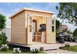 Gartenhaus KONIFERA "Akamaru 4", beige (naturbelassen), ohne Fußboden, ohne Dacheindeckung, Massivholz, Gartenhäuser, Gartenhaus