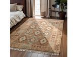 Teppich HANSE HOME "Kelim Dune", beige (beige hellblau), B:160cm H:3mm L:230cm, Baumwolle, Wolle, Teppiche, Teppich, Wolle, Baumwolle, Natur, Handgewebt, orientalisch, Boho, traditionell