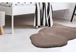 Fellteppich PADIRO "Rabbit Light Sheepskin 825", grau (taupe), B:60cm H:23mm L:90cm, Mikropolyester, Teppiche, Fellteppich, weiches Fellteppich-Imitat, Schlafzimmer, Kinderzimmer