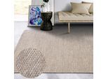 Wollteppich ELLE DECORATION "Pradesh", beige (linen,weiß), B:120cm H:10mm L:170cm, Wolle, Teppiche, Wollteppich, Handgewebt, Wolle, Natur, Läufer, Wohnzimmer, Schlafzimmer, Skandi