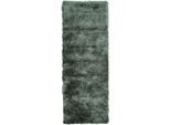 Hochflor-Teppich CARPETFINE "Breeze", grün, B:80cm H:45mm L:350cm, Polyester, Teppiche, Hochflor-Teppich, besonders weich mit leichtem Glanz Garn, Wohnzimmer