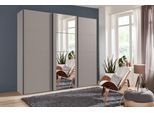 Schwebetürenschrank WIMEX "Bern Schiebetürenschrank", schwarz (saharagrau, griffe: schwarz), B:270cm H:236cm T:64cm, Holzwerkstoff, Schränke, Schwebetürenschrank, Schrank mit zusätzlicher Innenausstattung, Garderobe