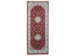 Orientteppich WOVEN ARTS "Nain, auch als Läufer", rot, B:80cm H:15mm L:250cm, Wolle, Teppiche, Orientteppich, handgeknüpft, mit Fransen, reine Wolle, Wohnzimmer