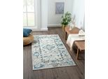 Teppich "My Heriz 3", braun (beige, blau, grau), B:80cm H:8mm L:150cm, Polyester, MYFLAIR MÖBEL & ACCESSOIRES, Teppiche, Teppich, Kurzflor, modernes Orient Design, besonders weich, auch in rund
