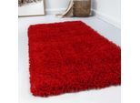 Wollteppich ESPRIT "Seattle Shag, ESP-26391", rot, B:70cm H:50mm L:140cm, Wolle, Teppiche, Wollteppich, modern, flauschig aus Schurwolle, pflegeleicht, Wohn-, Schlafzimmer