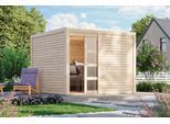 Gartenhaus KONIFERA "Coiba 2", beige (naturbelassen), Fußboden im Gartenhaus, Dachfolie, Massivholz, Gartenhäuser, Gartenhaus