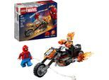 Konstruktionsspielsteine LEGO "Spider-Man vs. Ghost Rider auf seinem Motorrad (76335)", bunt, Spielbausteine, Kinder, Kunststoff, Konstruktionsspielsteine, LEGO Super Heroes; Made in Europe