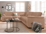 Ecksofa SIT & MORE "Montego L-Form, B: 256 cm, große Stoffauswahl, Komfortsitzhöhe 46 cm", braun (schoko), B:255cm H:88cm T:225cm, Luxus-Microfaser (90% Polyester, 10% Polyamid);Struktur (100% Polyester);Luxus-Microfaser ALTARA NUBUCK (100% Polyester), Sofas, Ecksofa, mit Schlaffunktion und Schubkasten mit Stauraum