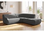 Ecksofa SIT & MORE "Scrabble, L-Form, B: 248cm", grau (dunkelgrau), B:248cm H:80cm T:248cm, 95% Polyester, 9% Polyamid, Sofas, Ecksofa, Modernes Design in verschiedenen Stoffarten