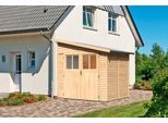 Gartenhaus KARIBU "Bodensee 2", beige (naturbelassen), ohne Fußboden, Holzwerkstoff, Gartenhäuser, Gartenhaus, naturbelassen oder terragrau