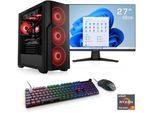 Gaming-PC-Komplettsystem CSL "ARVENOX Ultra Vision L28124", Energieeffizienz: F, schwarz, Computer_Komplettsysteme, Microsoft Windows 11 Home (64 Bit), 32 GB RAM 1.000 GB SSD, Gaming-PC-Komplettsystem, B:21,5cm H:49cm T:46cm