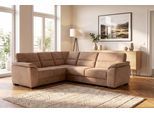 Ecksofa SIT & MORE "Montego L-Form, B: 256 cm, große Stoffauswahl, Komfortsitzhöhe 46 cm", braun (schoko), B:255cm H:88cm T:225cm, Luxus-Microfaser (90% Polyester, 10% Polyamid);Struktur (100% Polyester);Luxus-Microfaser ALTARA NUBUCK (100% Polyester), Sofas, Ecksofa, optional Schlaffunktion und Schubkasten mit Stauraum