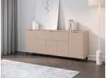 Sideboard OTTO HOME "Oslo, B/H/T: 180/76/39,5 cm", beige (kaschmir), B:180cm H:76cm T:39,5cm, Holzwerkstoff, Sideboards, Sideboard, Push-to-open-Funktion, schwarze Metallgriffe, viel Stauraum