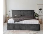 Polsterbett OTTO HOME "AVVILA, wahlweise mit Lattenrost und King-Matratze H3 (28cm)", grau (anthrazit), B:207cm H:118cm L:215cm, 100% Polyester, Betten, Polsterbett, mit hochwertigem Cord-Bezug
