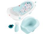 Babybadewanne SIMBA "Fisher Price 4-in-1 mit Neugeboreneneinsatz und Sitz", Baby, weiß (blau), Kunststoff, Badewannen Babybadewanne