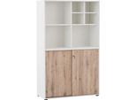 Aktenschrank SCHILDMEYER "Serie 400, Büromöbel-Set-3-tlg., Made in Germany", braun (weiß, wildeichefarben), B:100,1cm H:167,2cm T:41cm, Holzwerkstoff, Schränke, Aktenschrank, Solide Verarbeitung - Dieses Produkt ist in Deutschland gefertigt