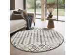 Muratap Rond boho vintage kelim | laagpolig vloerkleed | modern tapijt | woonkamer,
