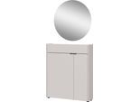 Garderoben-Set GERMANIA "GW-Ameca", beige (kaschmir, navarra, eiche, nachbildung), B:83cm H:200cm T:22cm, Holzwerkstoff, Kastenmöbel-Sets, Garderoben-Set, Garderoben-Set bestehend aus Schuhschrank und Spiegel