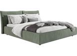 Polsterbett HOME AFFAIRE "Priora in 4 Breiten bis 200cm", grün (oliv), B:232cm H:100cm L:230cm, 95% Polyester / 5% Nylon, Betten, Polsterbett, auch in NaturLEDER, Cord, belastbar bis 280kg, auch Überlänge 220 cm