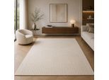 Designteppich OTTO HOME "Soft Dune in Standard- und Premium-Qualität, 3D Optik/Hoch-Tief Effekt", beige, B:140cm L:200cm, Polyester, Polypropylen, Teppiche, Designteppich, moderner Wohnzimmer Teppich, hohe Flordichte und angenehm weich