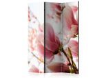 artgeist , Weiß, Pink , Holz, Textil , Kiefer , massiv , Blume , 135x172x3 cm , Motiv auf Vorder- und Rückseite ,