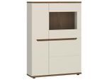 Hom`in , Nussbaumfarben, Kaschmir , Glas, Holzwerkstoff , 3 Fächer , 90x135x38 cm ,