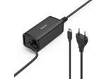 HAMA Notebook-Netzteil "Laptop-Ladekabel 5-20V/100W, Universal, USB-C, GaN, Power Delivery", schwarz, B:9,4cm H:3,8cm T:4,8cm, Netzteile, Notebook-Netzteil