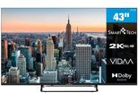 DLED-Fernseher SMART TECH "43FV02V", Energieeffizienz: E, schwarz, Fernseher, 43 ″, DLED-Fernseher, B:95,45cm H:55,48cm T:8,52cm