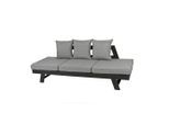 Gardenson , Grau, Schwarz , Metall, Kunststoff, Textil , Füllung: Polyester,Polyester , 216x70x74 cm , rostfrei, UV-beständig, wetterbeständig, Bank klappbar, platzsparend verstaubar, geeignet für Balkon ,