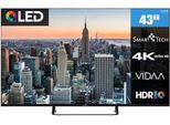 SMART TECH QLED-Fernseher "43QV02V", Energieeffizienz: F, schwarz, 43 ″, Fernseher, QLED-Fernseher