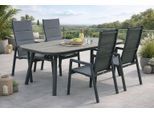 Garten-Essgruppe DESTINY "COSTA HL SAN MARINO", grau (anthrazit), Aluminium, Kunststoff, PVC, Sitzmöbel-Sets, Garten-Essgruppe, Aluminium, Textilene, Polywood