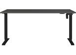 Schreibtisch GERMANIA "Boras", graphit, schwarz, schwarz, graphit, B:180cm H:120cm T:80cm, Tische, Schreibtisch, Breite 120/140/160/180 cm, Metallgestell, elektrisch höhenverstellbar