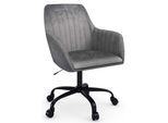 Bürostuhl OTTO HOME "Perry2", grau (grau, schwarz), B:58cm H:88cm T:60cm, Stoff, Stühle, Bürostuhl, eleganter Samtstuhl, schwarzes Drehkreuz,Polsterung in Längsnaht-Optik