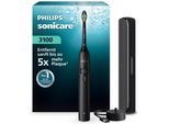 Elektrische Zahnbürste PHILIPS SONICARE "Series 3100", schwarz, ElektrozahnbürstenB:21cm H:22,2cm T:5,8cm, Elektrische Zahnbürste, mit Drucksensor, 3 Intensitätsstufen, inkl. Reiseetui und Ladegerät, B:21cm H:22,2cm T:5,8cm, Topseller