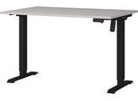 Schreibtisch GERMANIA "Boras", beige (kaschmir, schwarz, schwarz, kaschmir), B:120cm H:120cm T:80cm, Tische, Schreibtisch, Breite 120/140/160/180 cm, Metallgestell, elektrisch höhenverstellbar