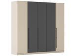 Möbelix , Grau, Champagner , Holzwerkstoff , 5 Fächer , 3 Schublade(n) Schubladen , 226x210x54 cm , in verschiedenen Größen erhältlich ,