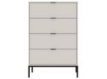 Mid.you , Schwarz, Kaschmir , Metall, Holzwerkstoff , 4 Schublade(n) Schubladen , 75.9x115.5x40 cm ,