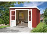 Gartenhaus LASITA MAJA "Atlanta", rot (schwedenrot), ohne Fußboden, ohne Dacheindeckung, Massivholz, Gartenhäuser, Gartenhaus, Blockbohlenhaus 28mm