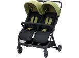 Zwillingswagen FILLIKID "Fill TWIN", Baby, schwarz (schwarz, grün), Aluminium, Kinderwagen Zwillingswagen