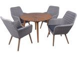 Garten-Essgruppe GARDEN PLEASURE "FREMONT/RAPALLO Set 01", blau (braun, grau, blau), Obermaterial: 100% Polyester, Sitzmöbel-Sets, Garten-Essgruppe