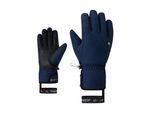 Skihandschuhe ZIENER "KJELAA-Z GORE‑TEX + GORE‑TEX plus warm DAMEN", Damen, Gr. 8, blau (schwarz navy), Materialmix, Handschuhe Skihandschuhe, wasserdicht, winddicht, atmungsaktiv, extra warm, Lederanteil