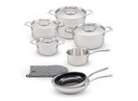 Topf-Set COSY & TRENDY "Cosy & Trendy Classic Kochgeschirr-Set", silber (silberfarben, grau), Töpfe, Topf-Set, Topf-Set mit Edelstahl 18/10, Antihaftpfannen und Deckeln